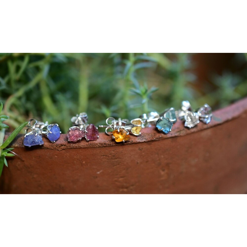 Pink tourmaline, citrine, herkimer diamond, aquamarine, tanzanite, emerald, garn - Picture 3 of 8